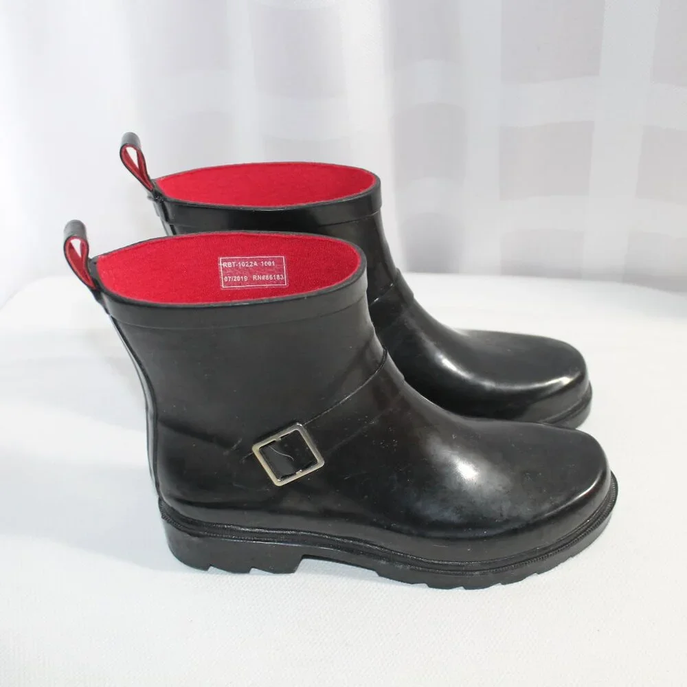 Capelli Black Rain Boots Never Worn Size 6
